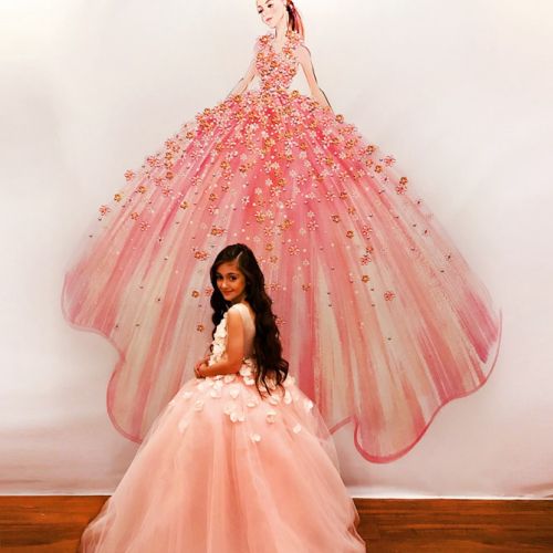 Beautiful pink gown design by Sunny Gu 