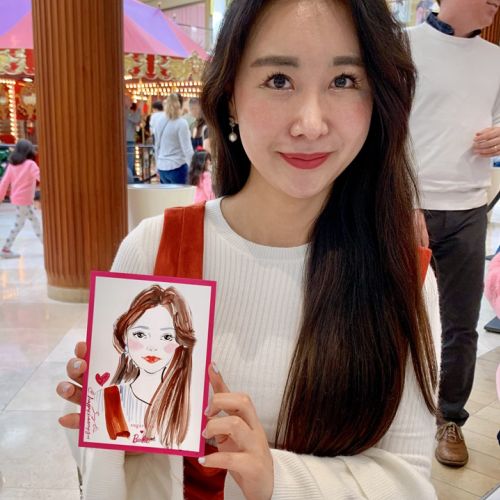 Live event drawing of asian girl portrait
