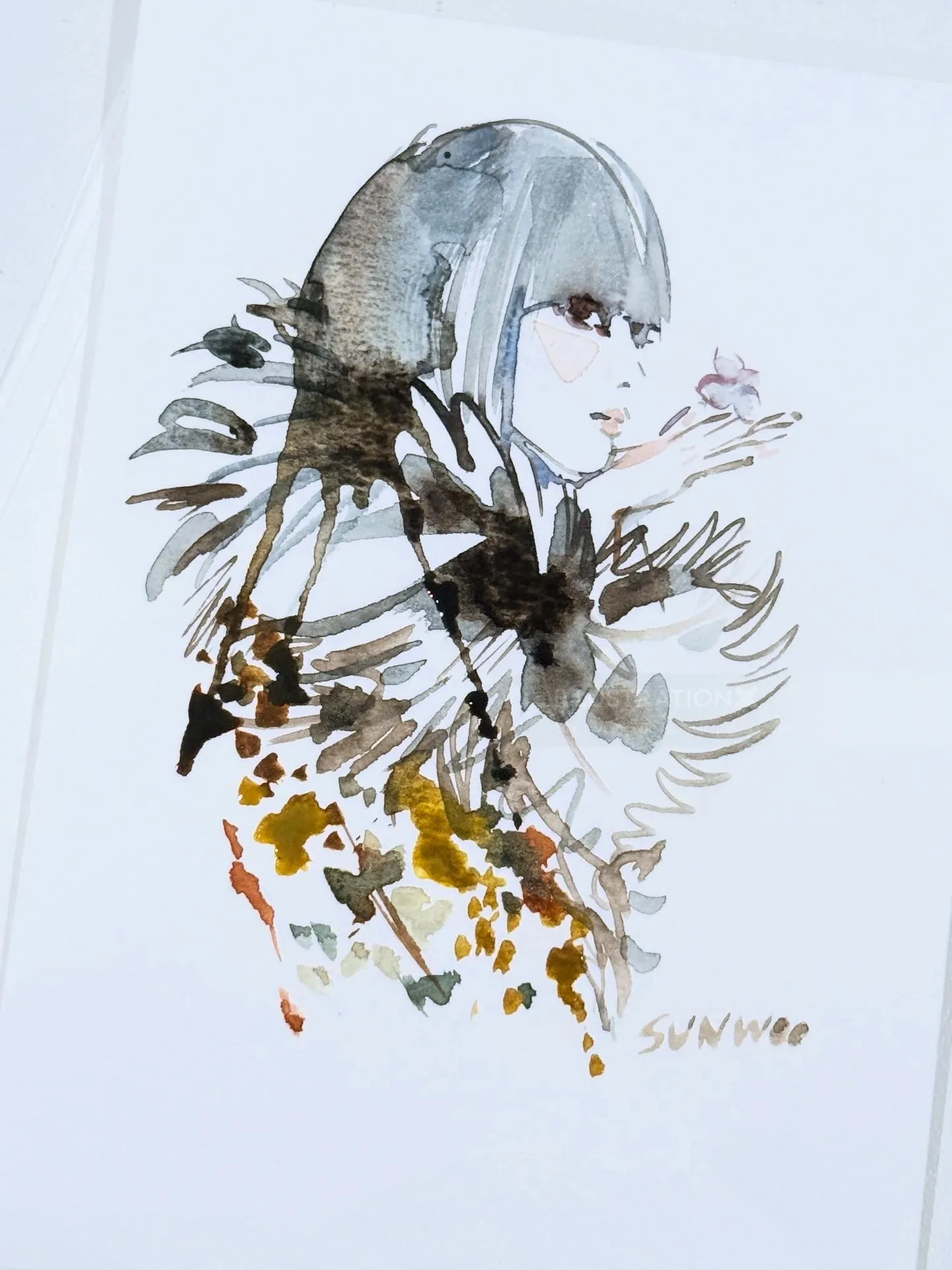 Fashion sketch of a woman in Louis Vuitton style by Sunwoo Mansour
