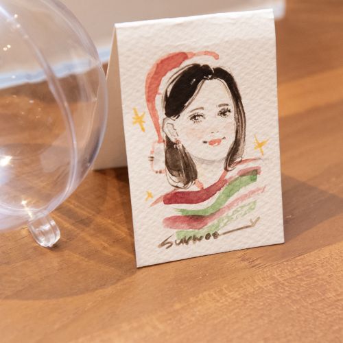 Personalised Christmas portrait with festive colors by Sunwoo Mansour