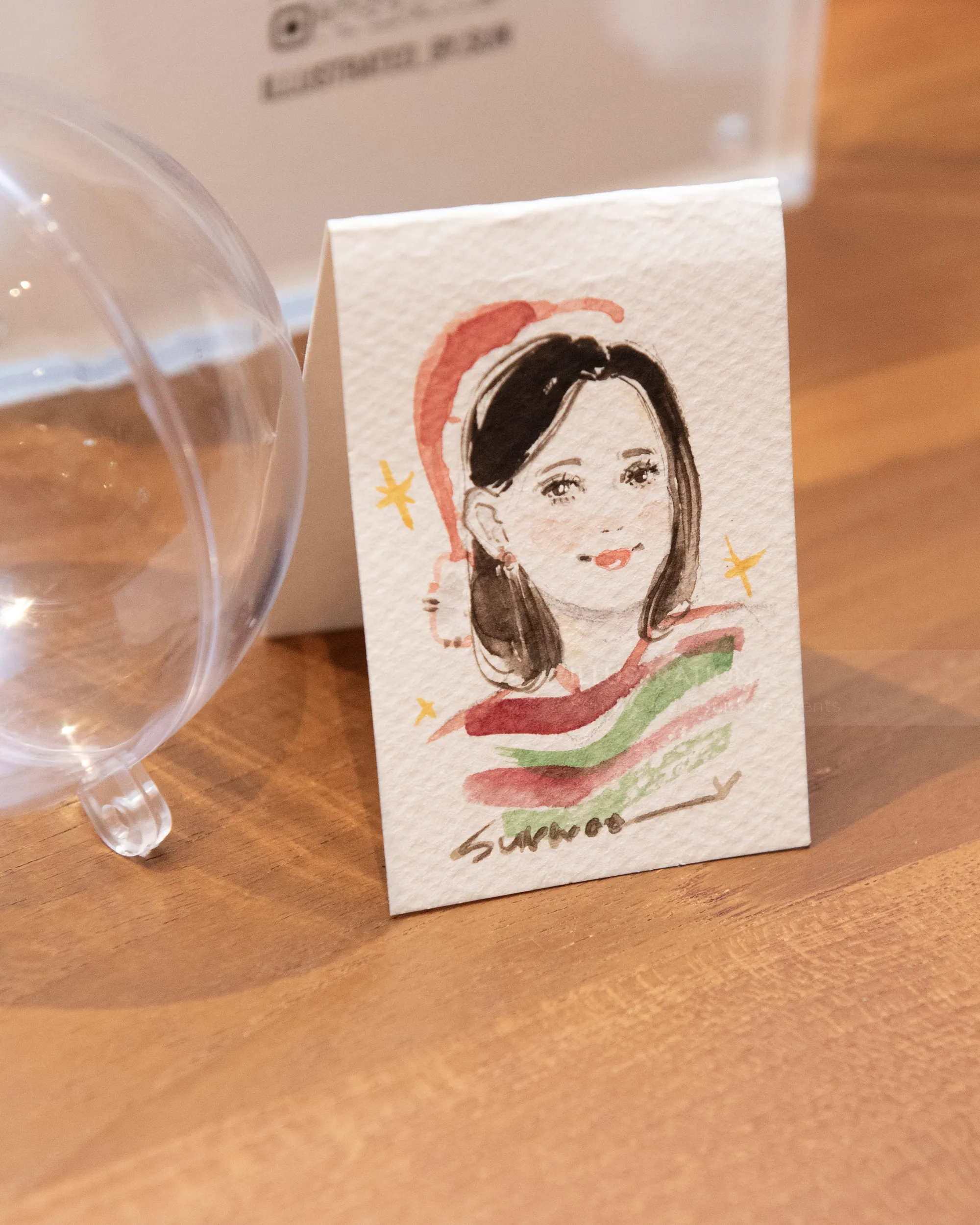 Personalised Christmas portrait with festive colors by Sunwoo Mansour