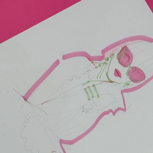 Fashion illustration with pink tones by Sunwoo Mansour Live Events