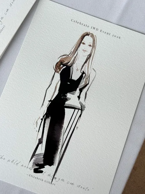 Fashion sketch celebrating International Women's Day by Sunwoo Mansour