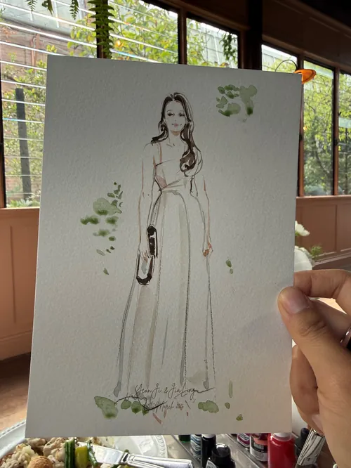 Fashion portrait watercolor by Sunwoo Mansour Live Events