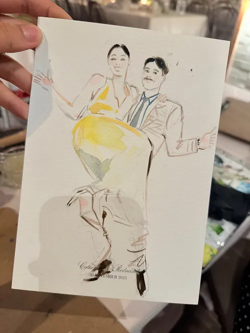 Illustration of a couple in formal clothing by Sunwoo Mansour Live Events