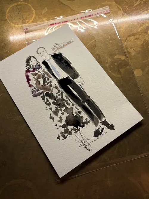 Fashion illustration of woman in coat by Sunwoo Mansour