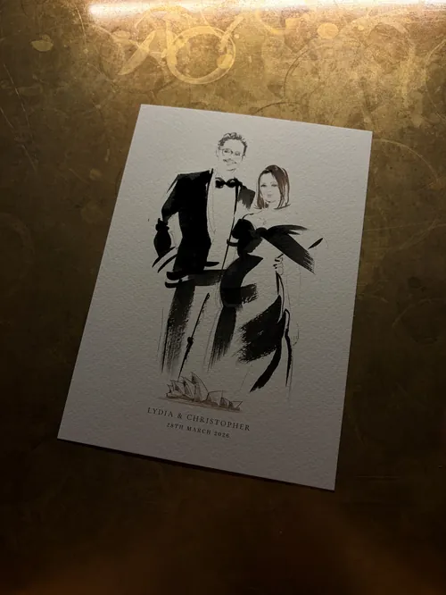 Black and white drawing of a man and woman by Sunwoo Mansour