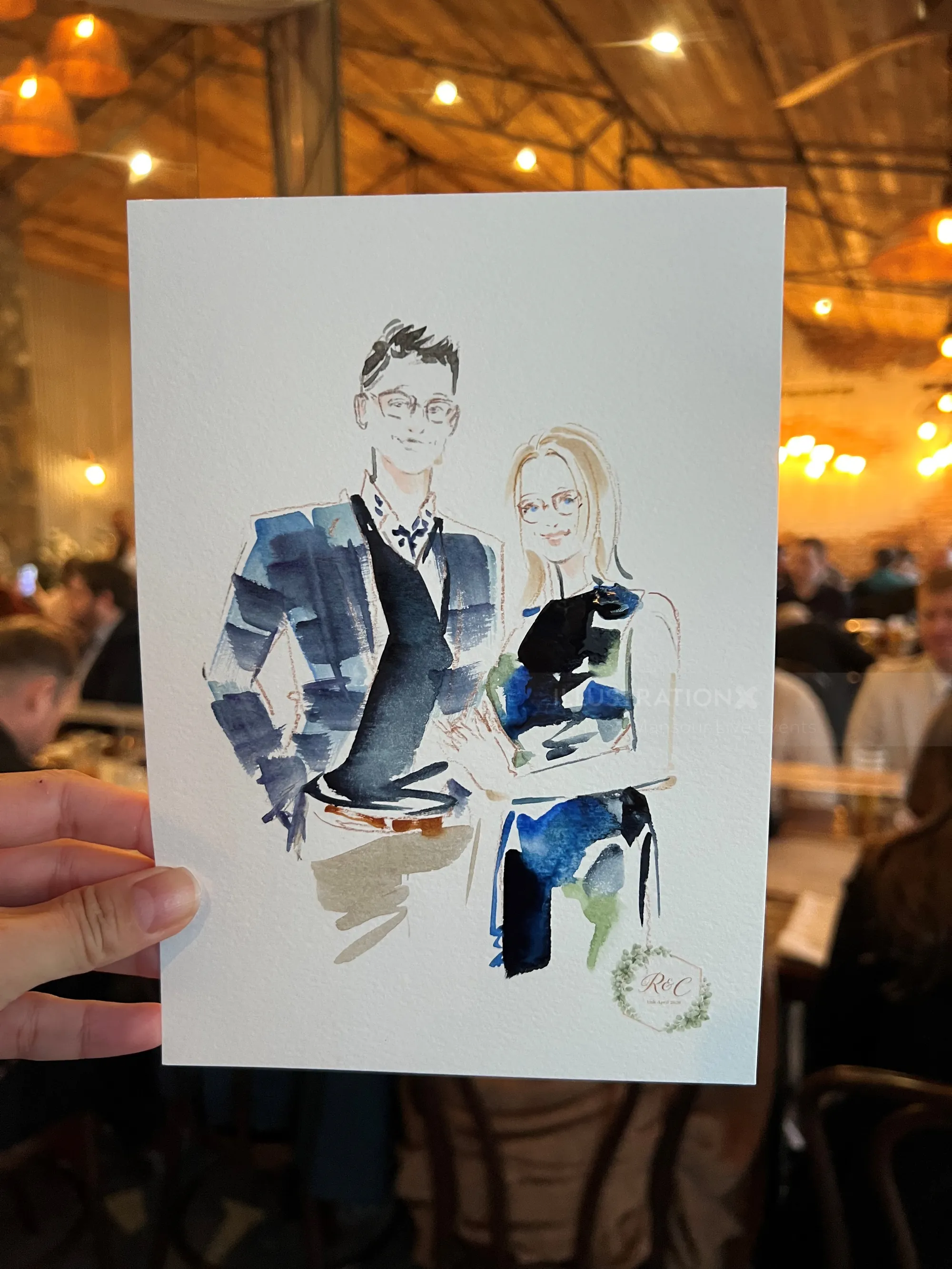 Wedding guest sketch by Sunwoo Mansour Live Events in Canberra