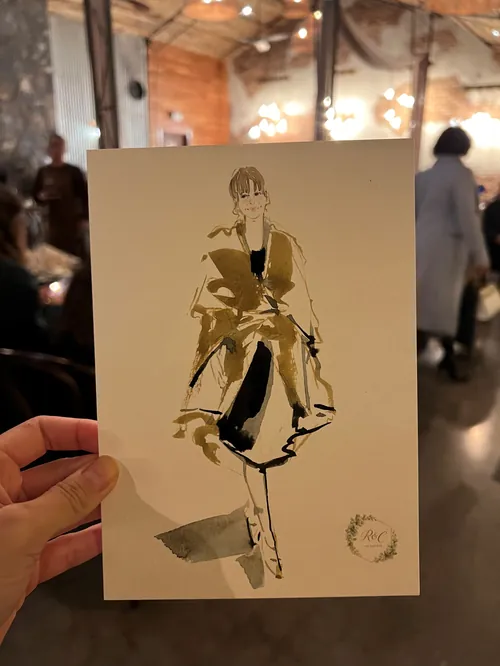 Live wedding guest sketch by Sunwoo Mansour at Canberra event