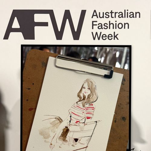 Live fashion sketch at Australian Fashion Week by Sunwoo Mansour