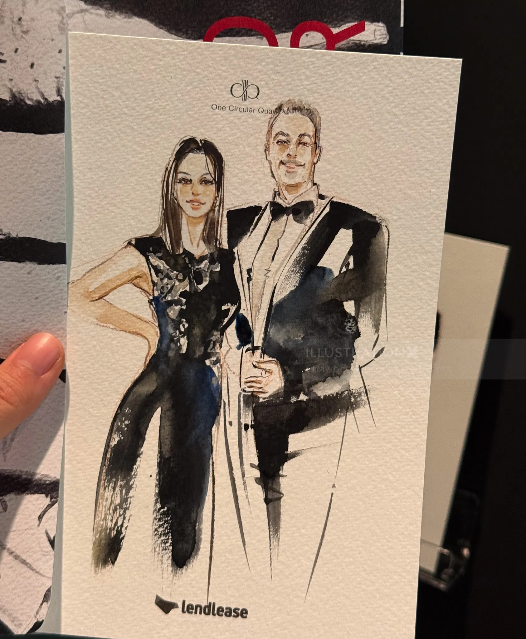 Illustration of a man and woman in formal attire by Sunwoo Mansour