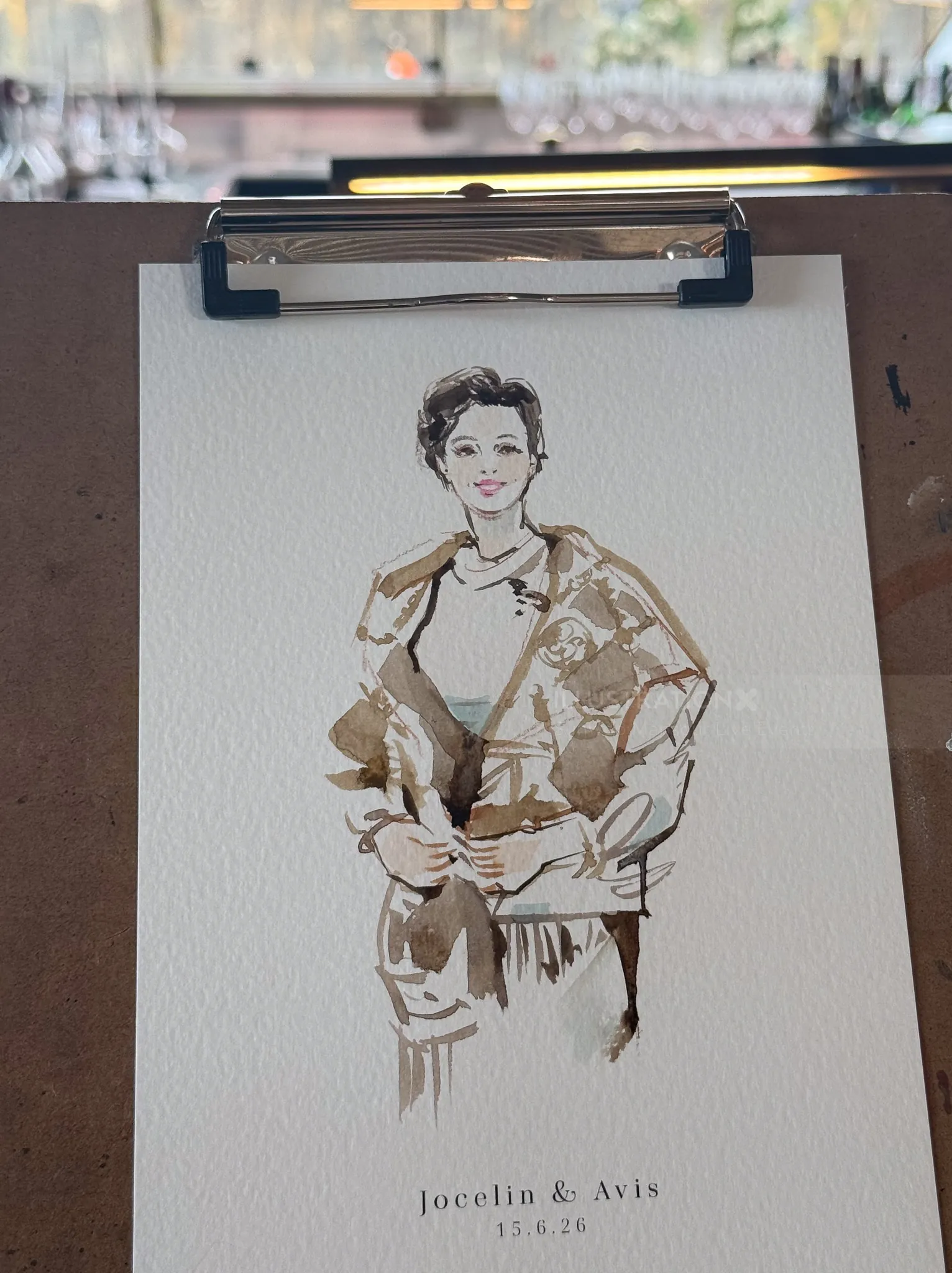 Live wedding portrait sketch by Sunwoo Mansour Live Events