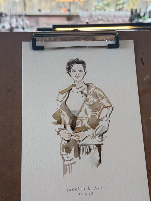 Live wedding portrait sketch by Sunwoo Mansour Live Events