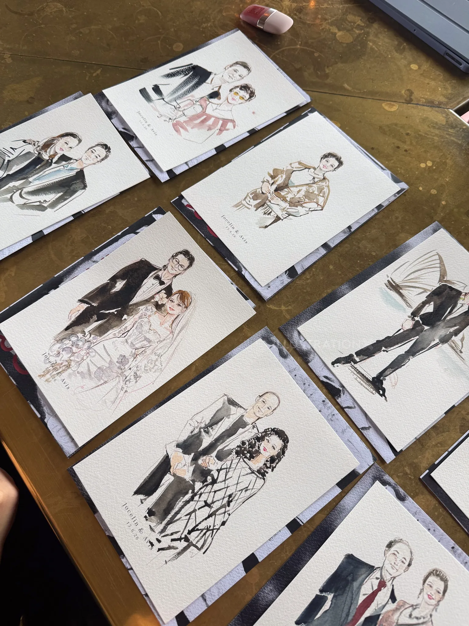 Live wedding portrait sketches at Sydney Opera House by Sunwoo Mansour