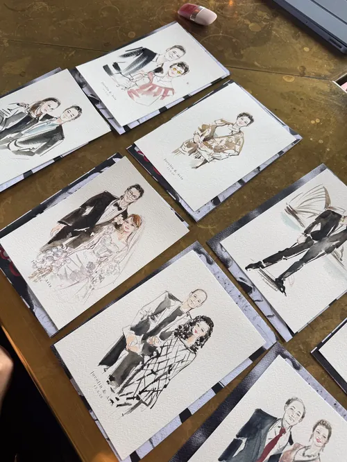 Live wedding portrait sketches at Sydney Opera House by Sunwoo Mansour