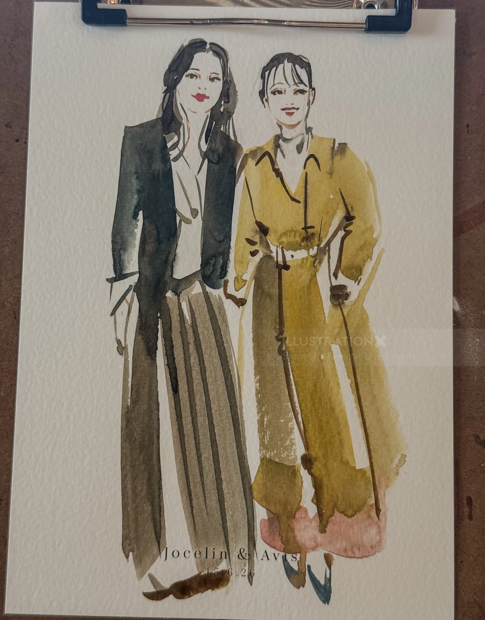 Live guest portrait at Sydney Opera House wedding by Sunwoo Mansour