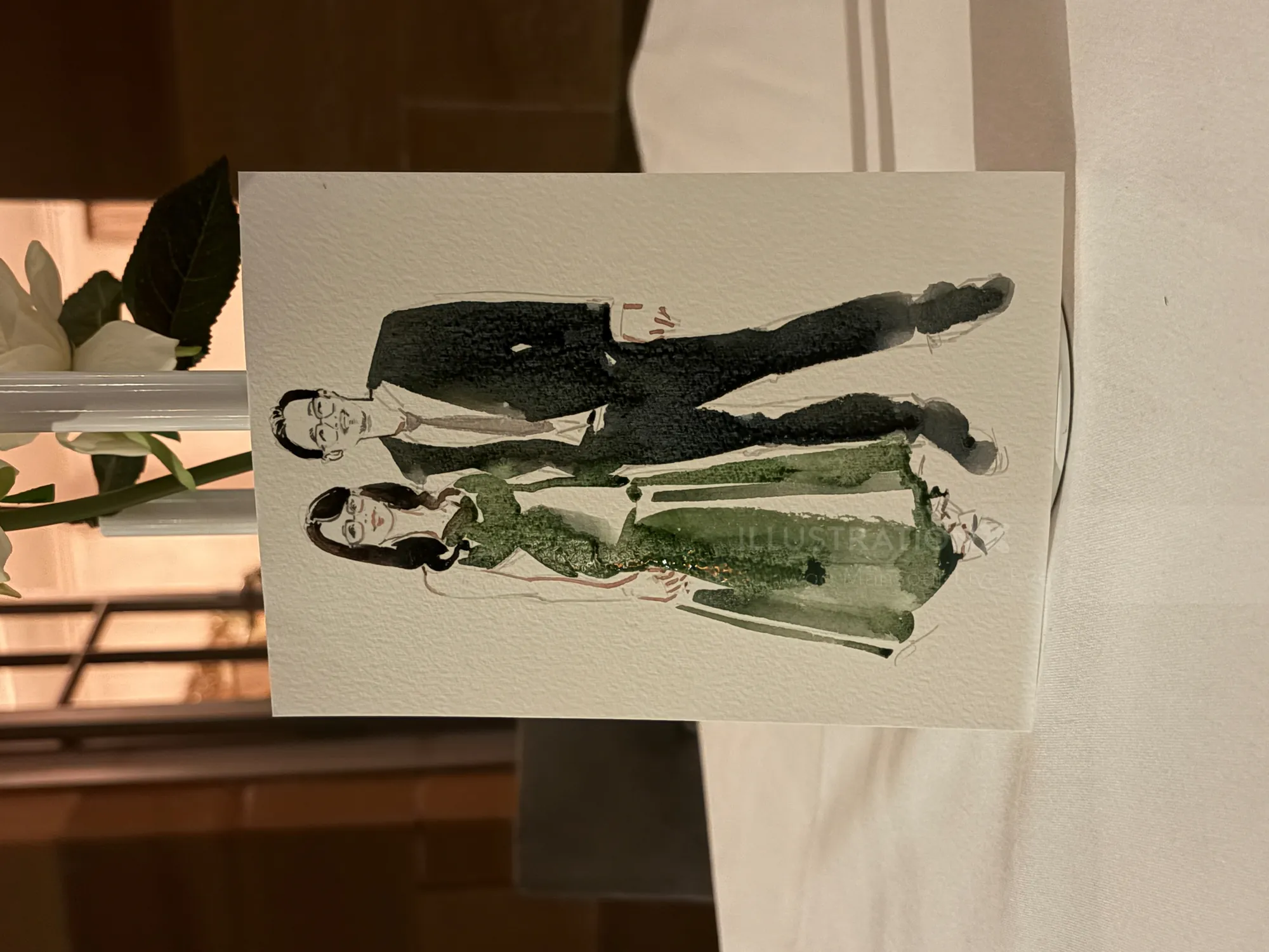 Illustration of a formally dressed couple by Sunwoo Mansour Live Events