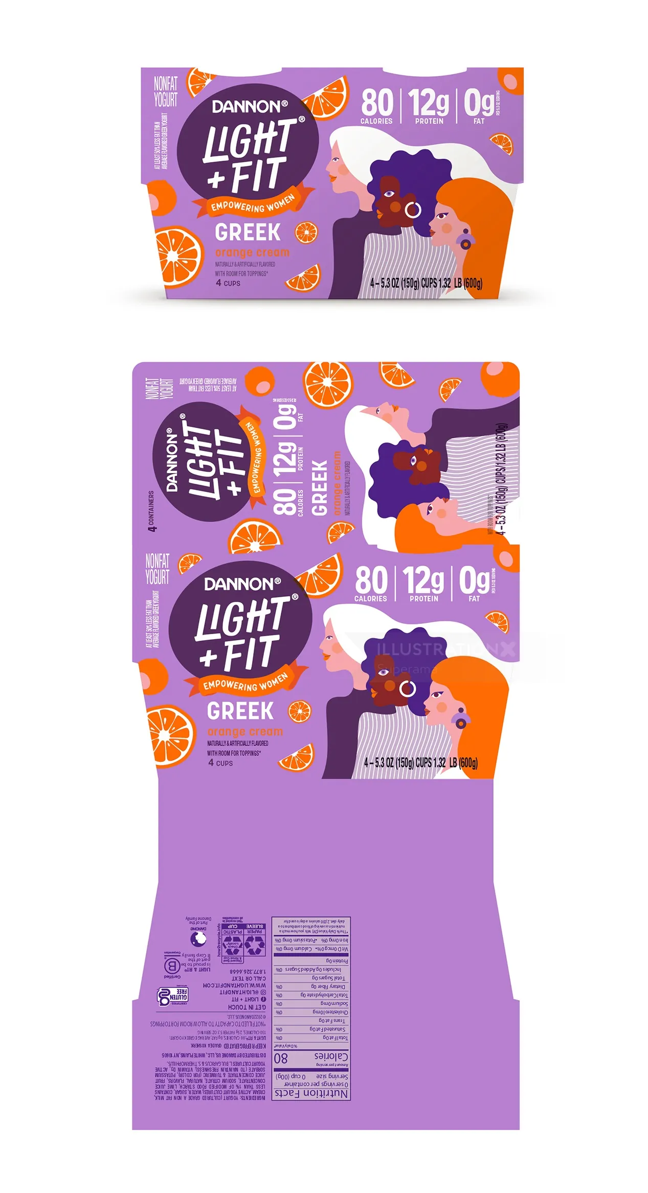 Dannon Light + Fit Greek Yogurt packaging design by Superama