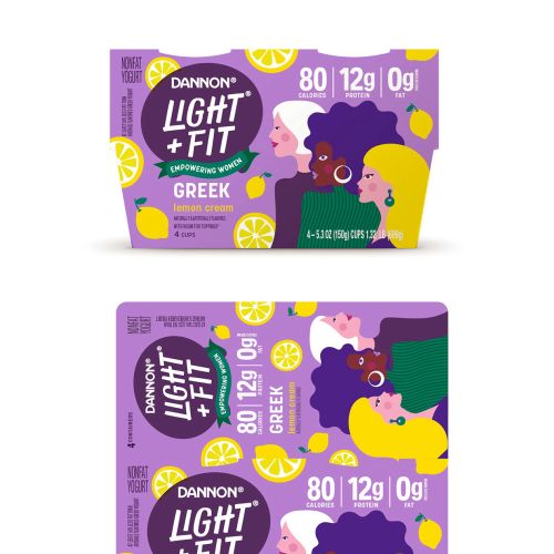 Dannon Light + Fit Greek yogurt pack with nutritional facts by Superama