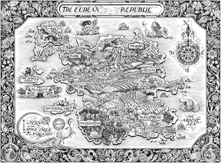 Detailed illustrated map of Eudean Republic by Sveta Dorosheva