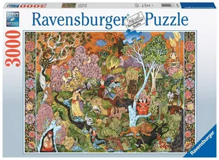 Ravensburger 3000-piece puzzle with intricate nature and animal illustrations