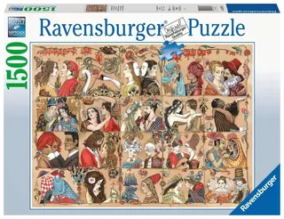 Ravensburger 1500-piece puzzle with vintage movie scenes artwork