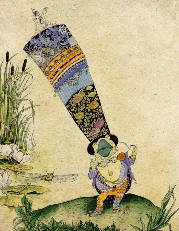 Menina com ilustração de chapéu longo