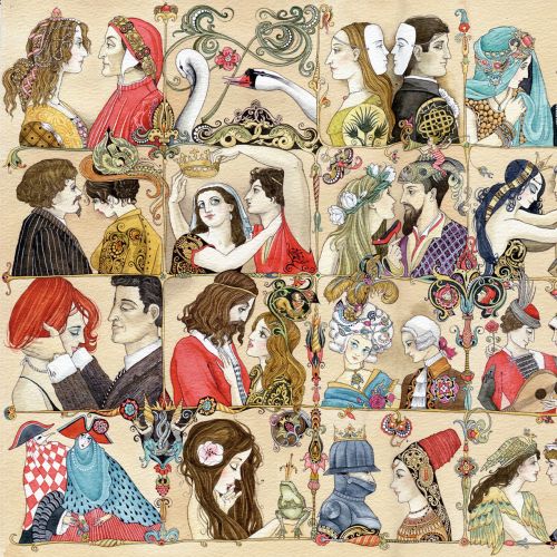An illustration of couple collage
