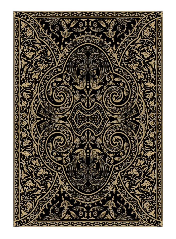 Intricate black and gold ornamental pattern by Svetlana Molodchenko