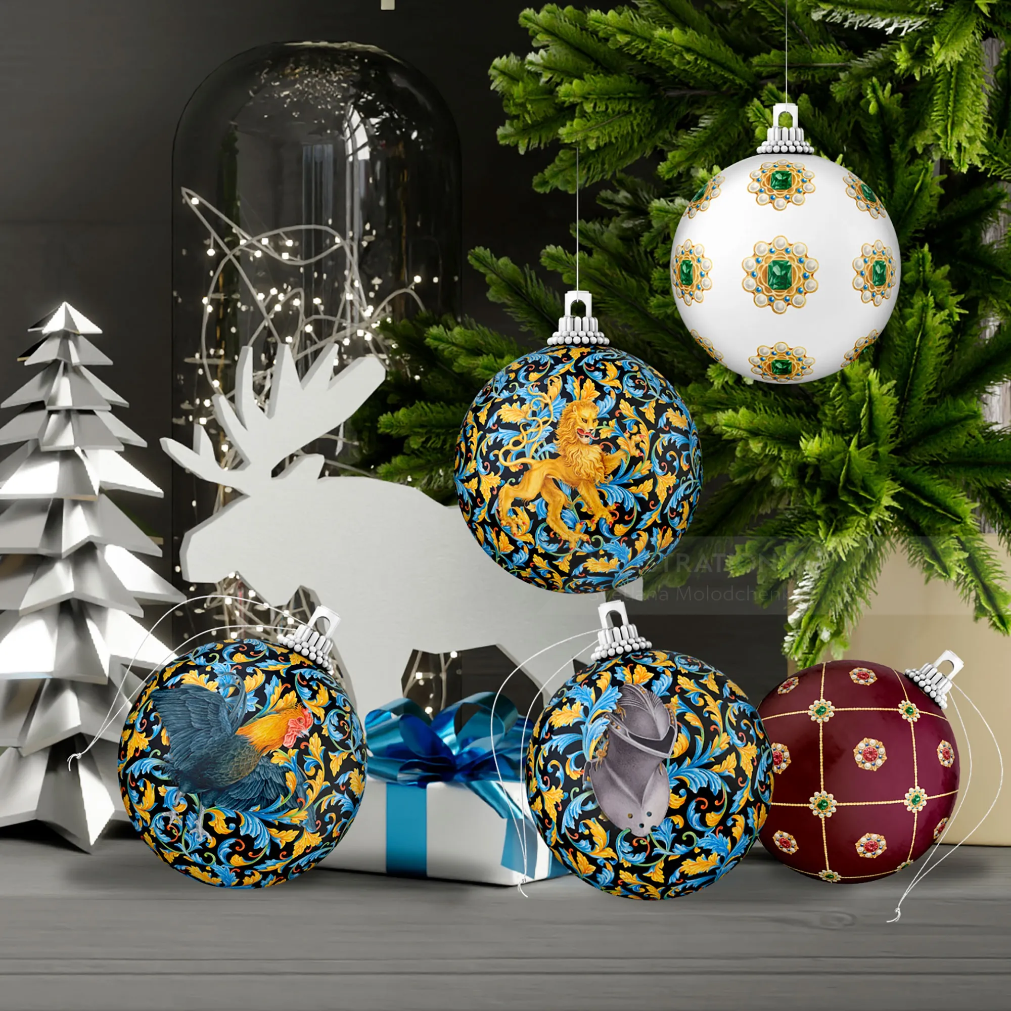 Mockup design for Christmas decorations