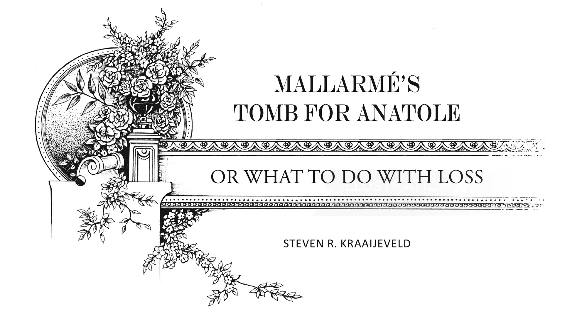 Black and white illustration for Mallarmé’s Tomb by Svetlana Molodchenko