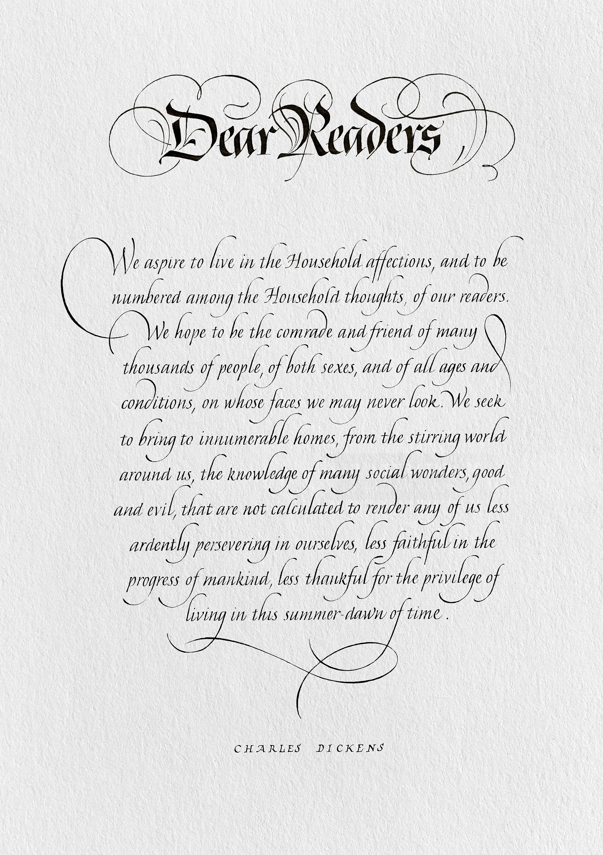 Decorative Dear Readers letter from The Household Words by Svetlana Molodchenko
