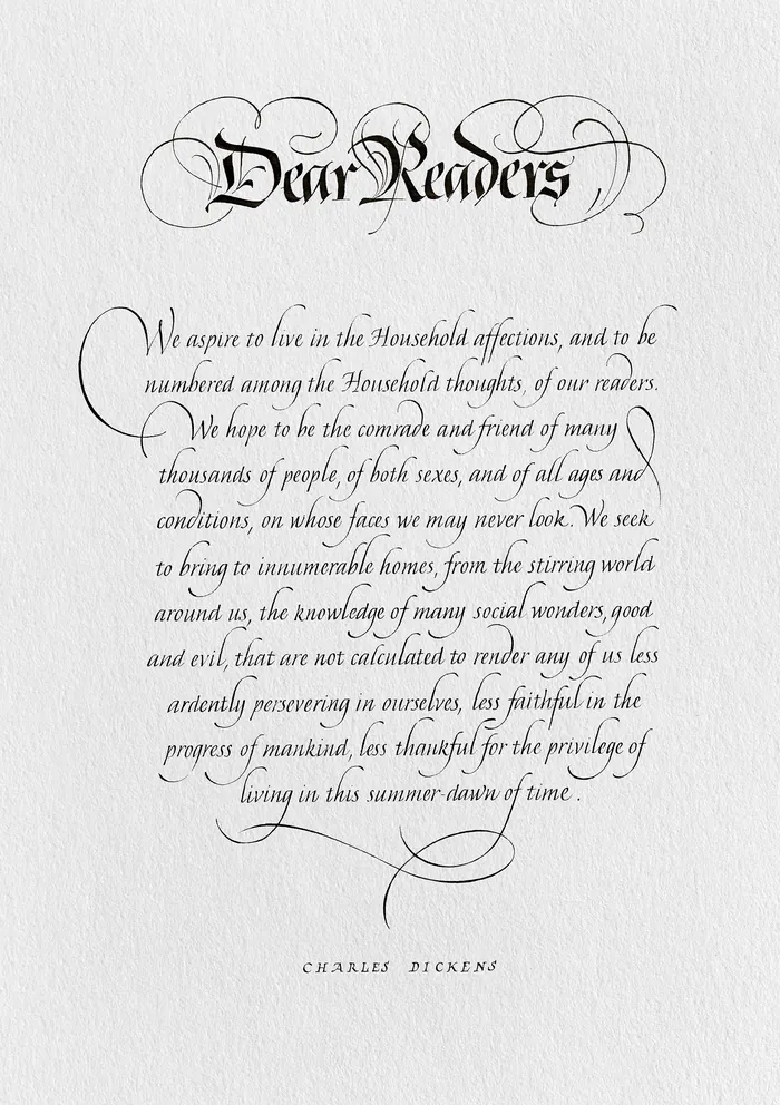 Decorative Dear Readers letter from The Household Words by Svetlana Molodchenko