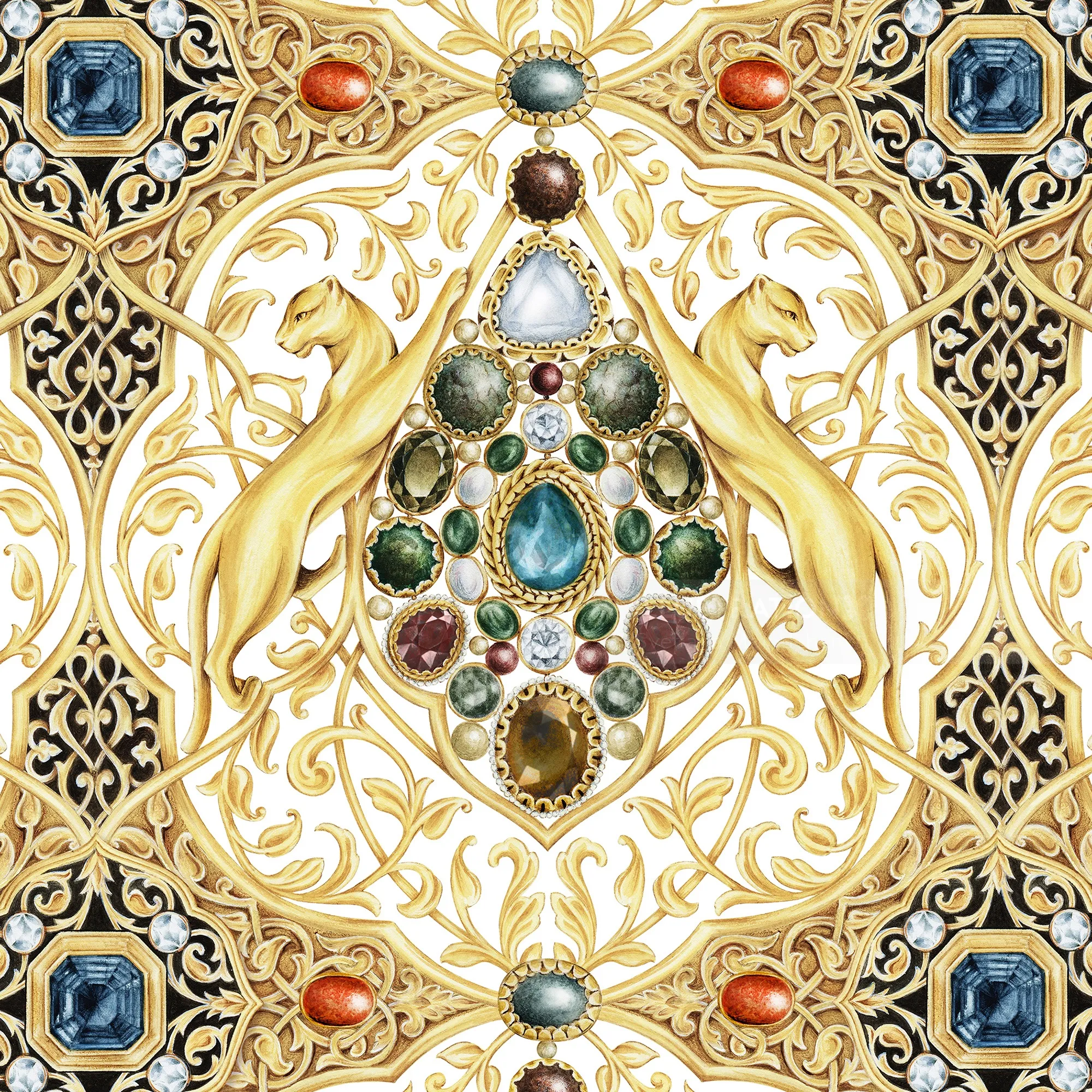 Indian jewel pattern for Gymkhana restaurant menu