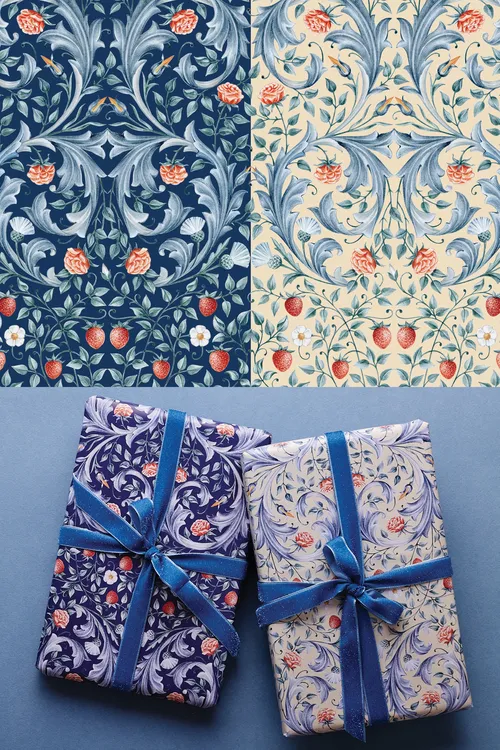 Double sided pattern for gift-wrapping paper