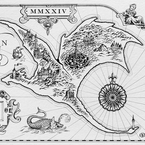 Fantasy map "Lands of the Dragon"