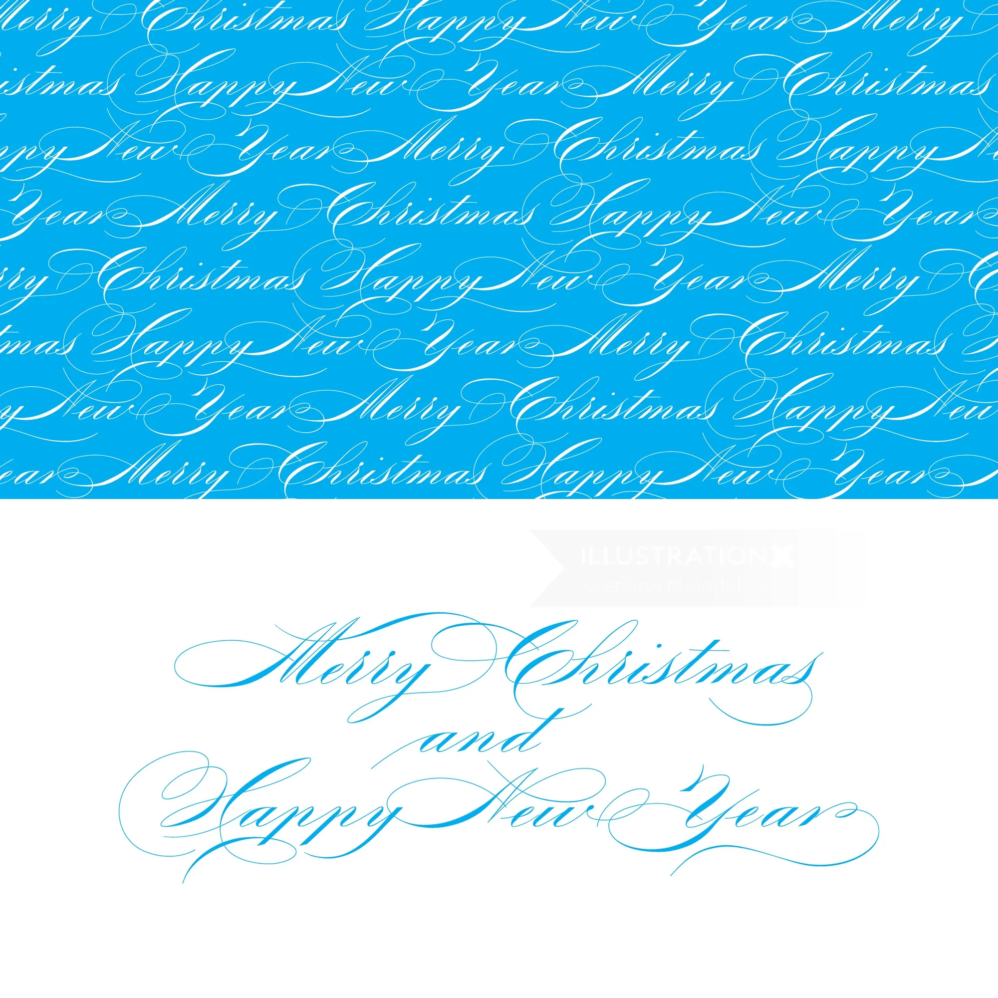 Typography design for Christmas and New Year greetings