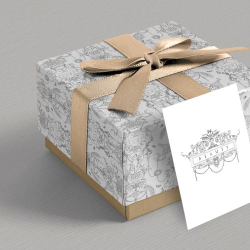 "Beauty" black and white packaging art