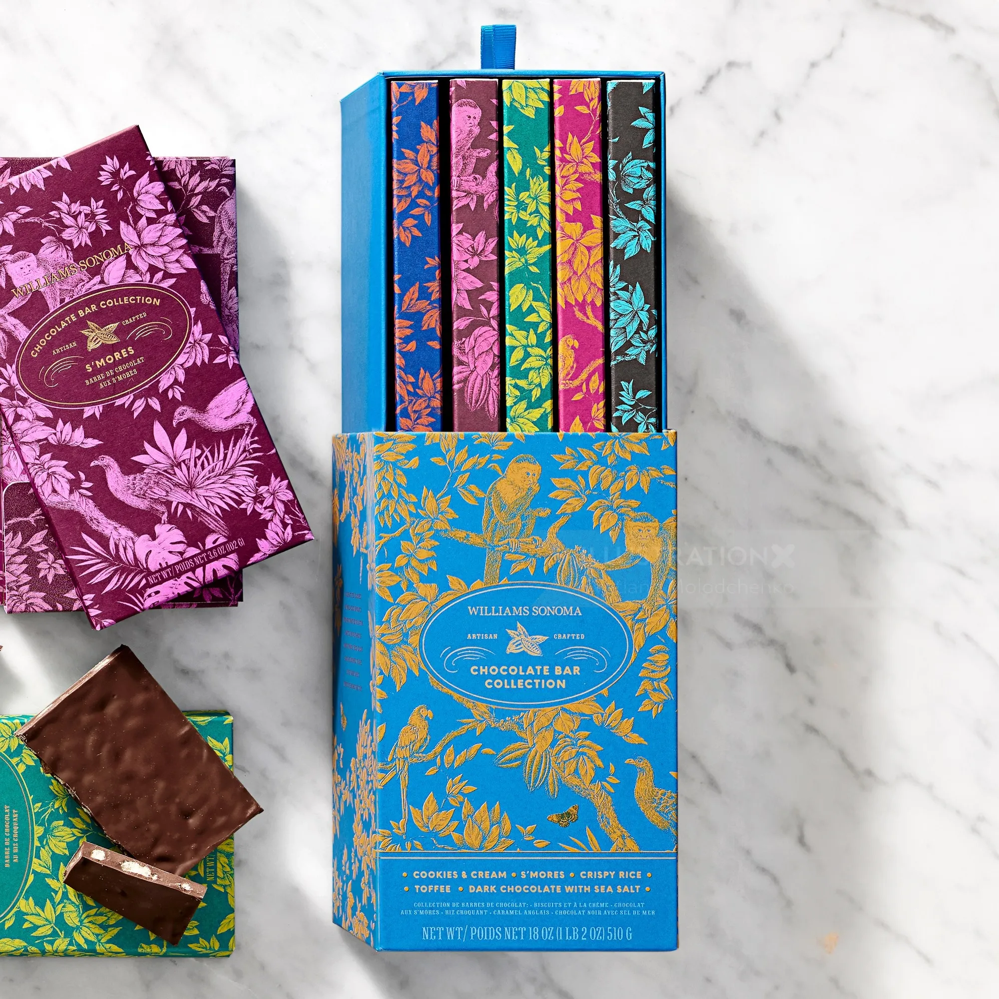 Cocoa pattern for Williams Sonoma chocolate box 