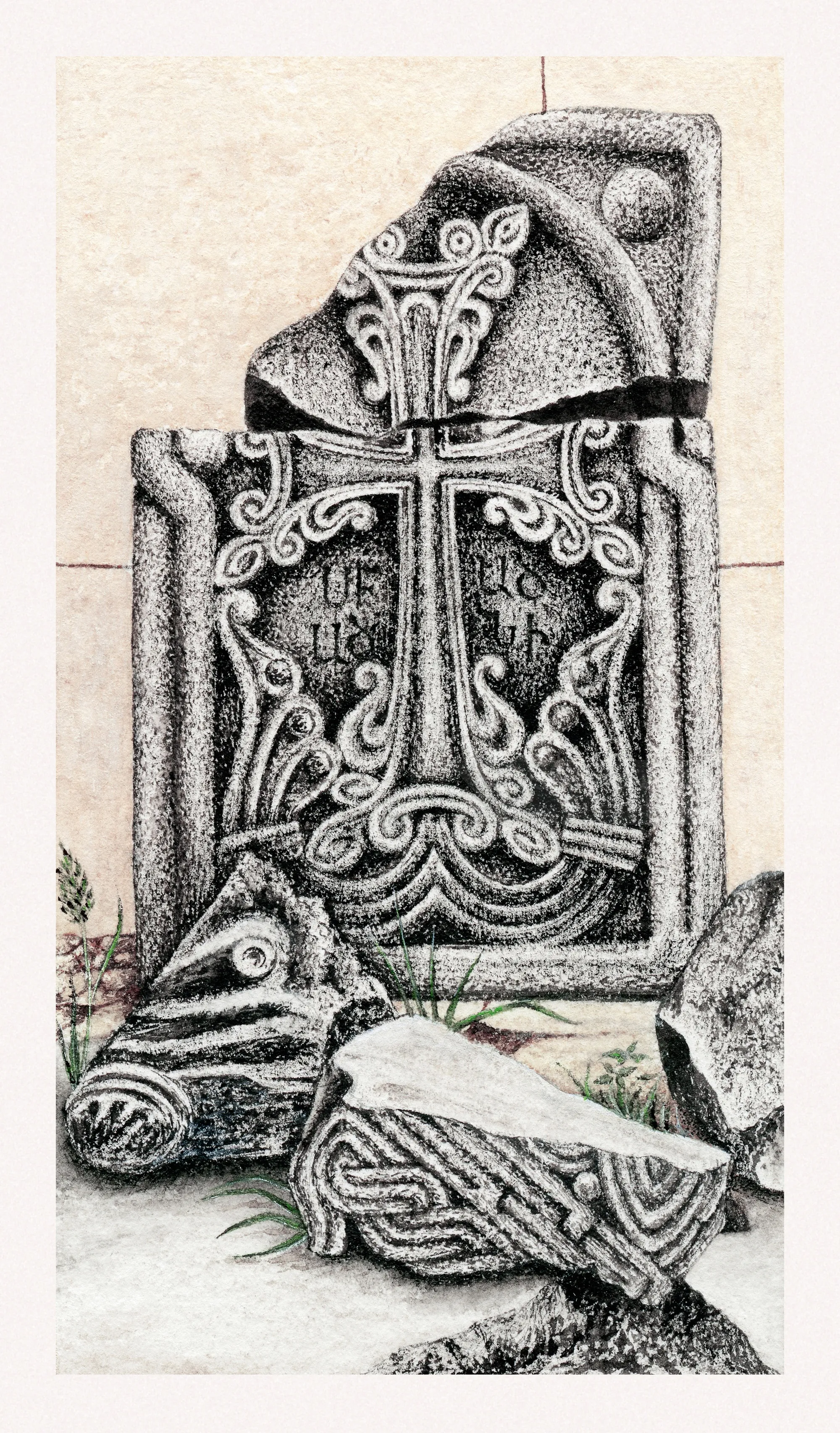 Painterly of Khachkar in Haghartsin, Armenia