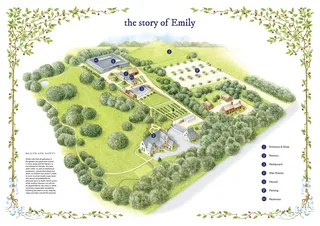 Layout map for the Emily Museum complex