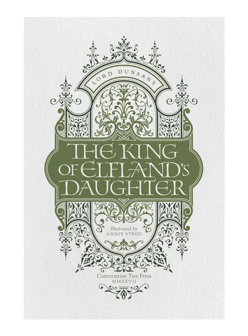 Ornate book title design for The King of Elfland's Daughter