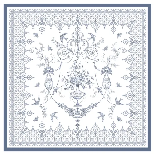 Ornate floral pattern with birds and intricate border by Svetlana Molodchenko