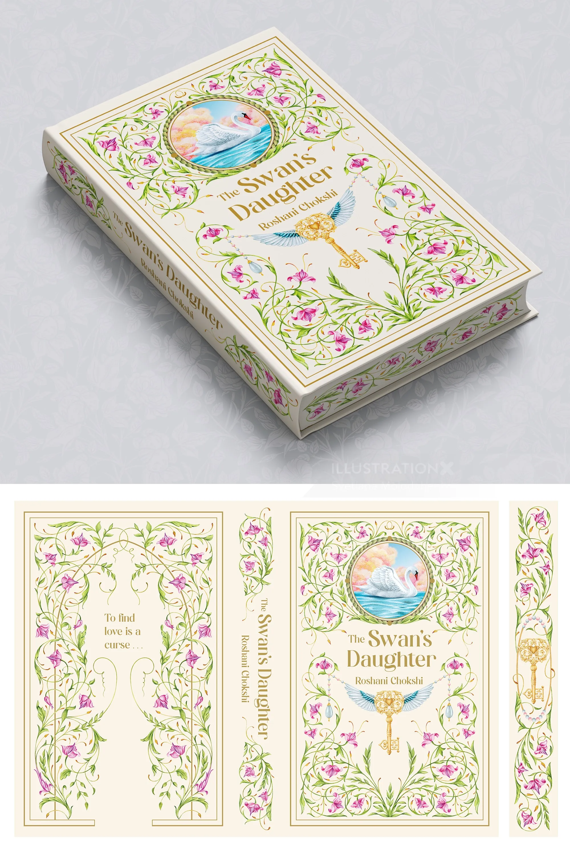 Dust jacket design for The Swan's Daughter by Svetlana Molodchenko