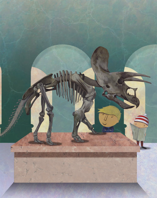 Cuadro de fósiles de dinosaurios animales