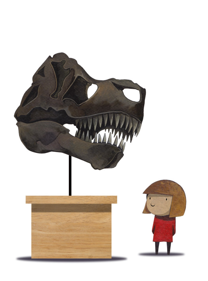 Ilustração do crânio de dinossauro por T. S Spooky Tooth