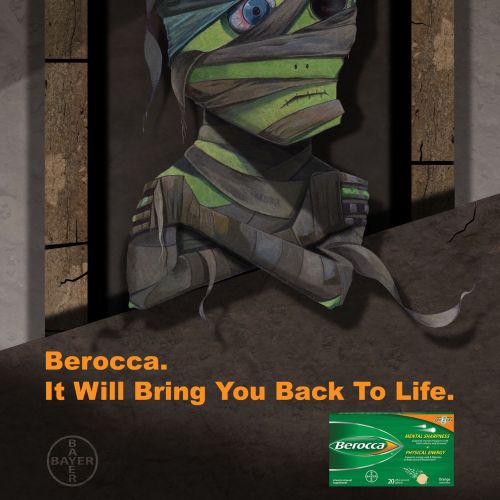 Berocca, Vitamin Supplement advertising illustration