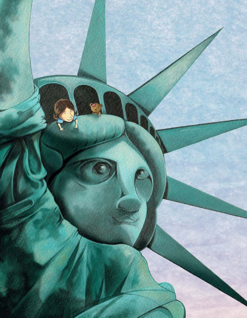Pintura acrílica de la estatua de la libertad