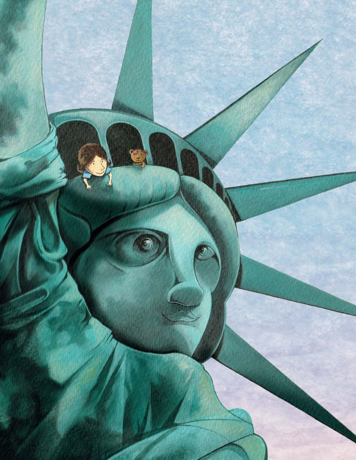 Pintura acrílica da estátua da liberdade
