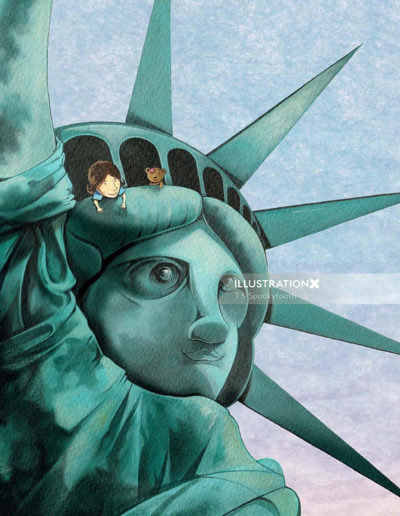 Acrylic painting of Statue of Liberty